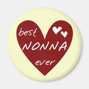 För Nonna för röd hjärta bäst gåvor någonsi Magnet