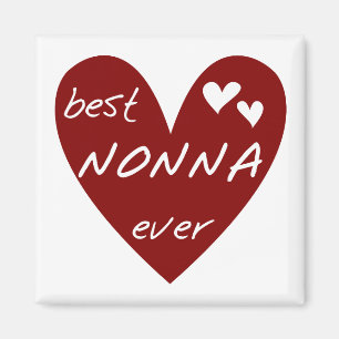 För Nonna för röd hjärta bäst gåvor någonsin Magnet