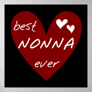 För Nonna för röd hjärta bäst gåvor någonsin T-trö Poster