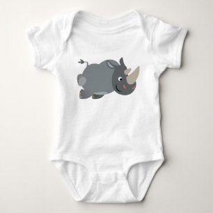 För noshörningbaby för gullig tecknad laddande t shirt