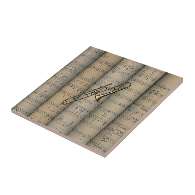 För notbladbakgrund för Trombone ~ rullande Kakelplatta (Sidan)