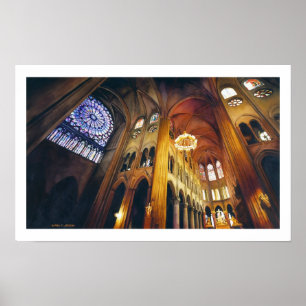 För Notre Dame "för gotisk vridning" vattenfärg Poster
