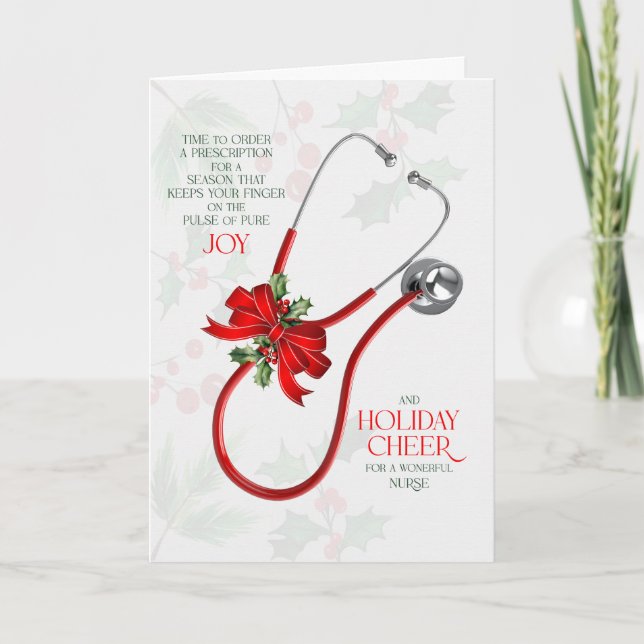 for Nurse Stethoscope Joy and Cheer Helgkort (Framsida)