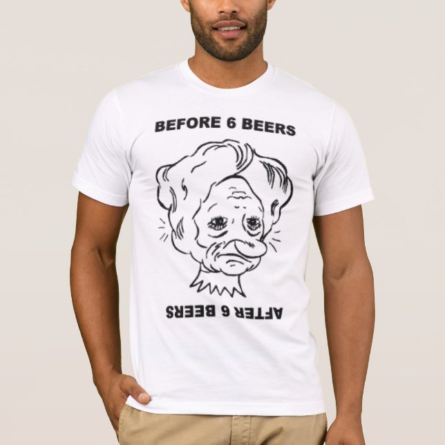 För och efter 6 öl tee shirt (Framsida)