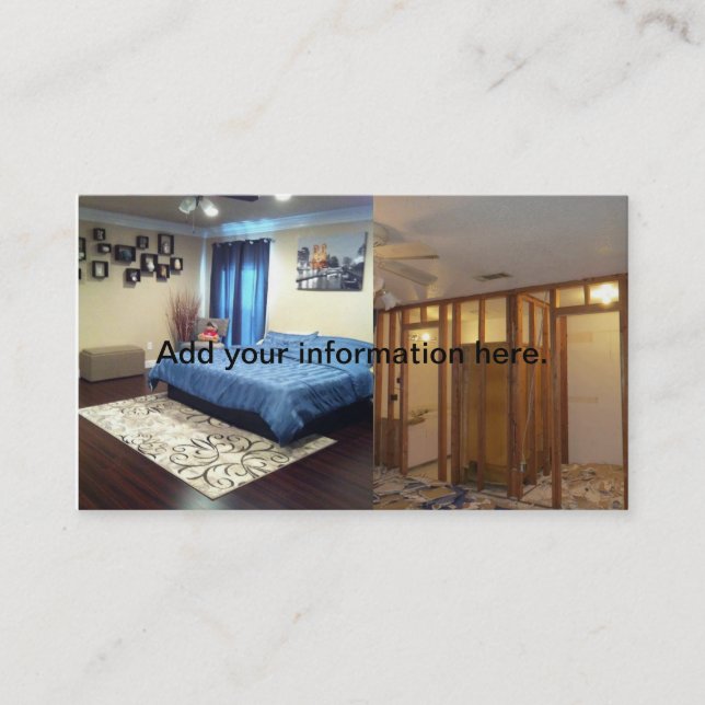 För och efter renoveringvisitkortmall visitkort (Framsida)