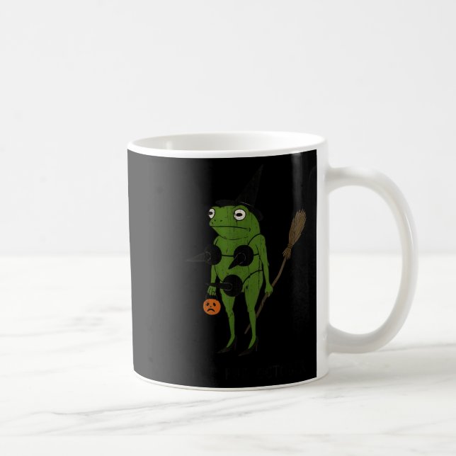 For October, Funny Halloween, Funny Witch Frog  Kaffemugg (Höger)