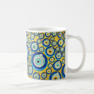 För ögaamulett för grekiska blått Glass ont Kaffemugg