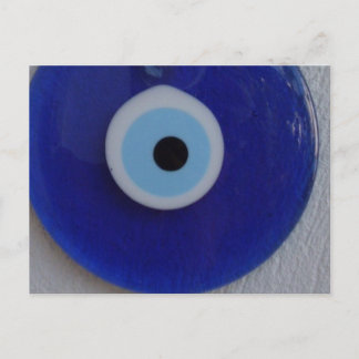 För ÖGAAMULETT för TURKISKA BLÅTT GLASS OND vykort