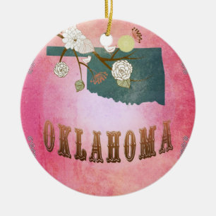 För Oklahoma för modern vintage rosor för godis Julgransprydnad Keramik