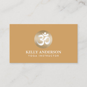 För Om-symbol för Yoga & för meditation guld- Visitkort