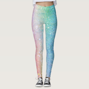 För Ombre för FauxglitterSequins pastellfärgad Leggings