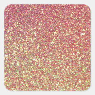 För Ombre för rosor gul bakgrund glitter Fyrkantigt Klistermärke