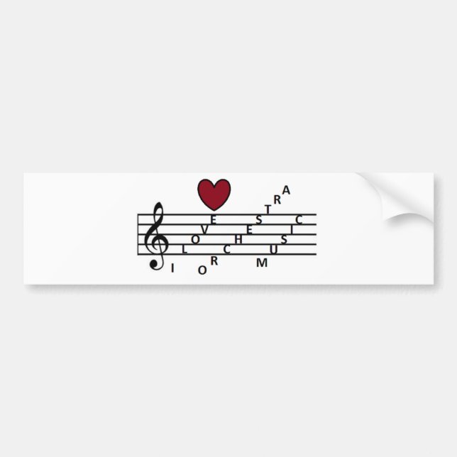 För orchistrammusiken älskare bildekal (Framsidan)