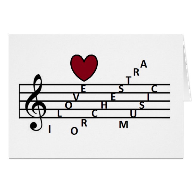 För orchistrammusiken älskare hälsningskort (Framsidan Horizontal)