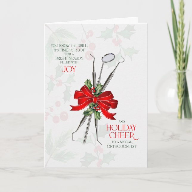 for Orthodontist You Know the Drill Joy and Cheer Helgkort (Framsida)