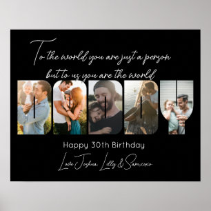 För oss är du World Pappa Photo Collage Poster