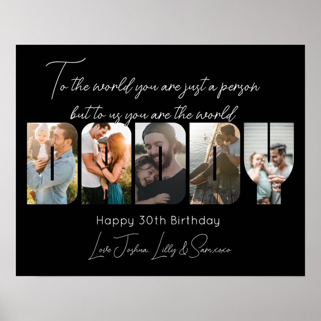 För oss är du World Pappa Photo Collage Poster (Framsidan)