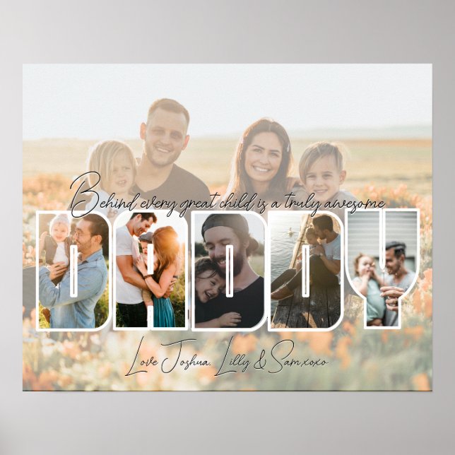 För oss är du World Pappa Photo Collage Poster (Framsidan)