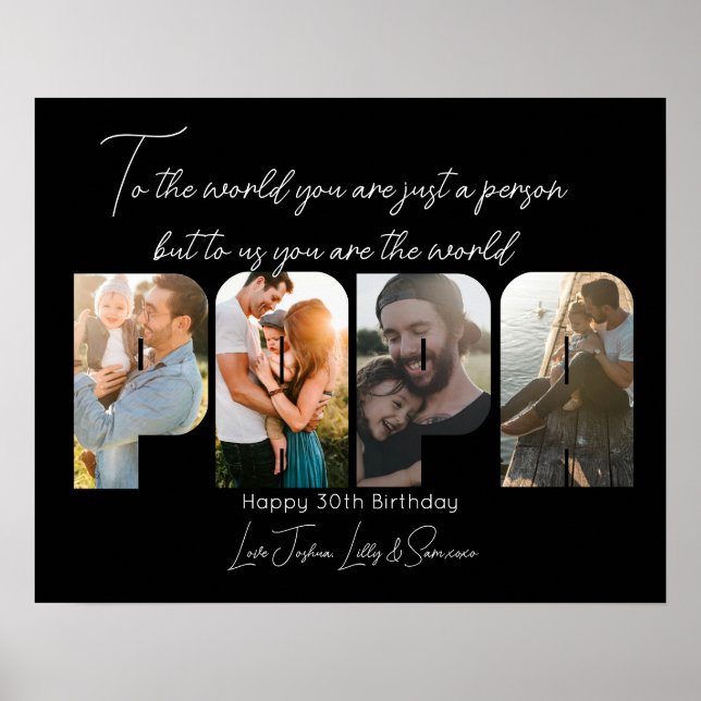 För oss är du World pappa Photo Collage Poster (Framsidan)