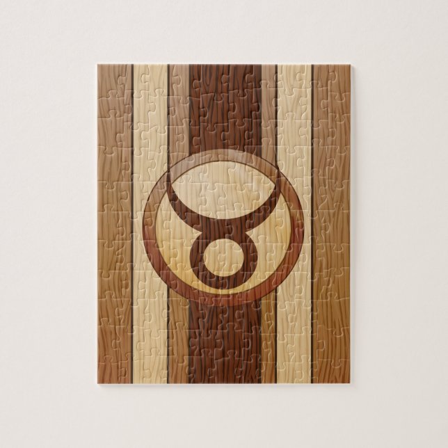 För OxenZodiac för stilfull Faux Wood symbol Pussel (Vertikal)