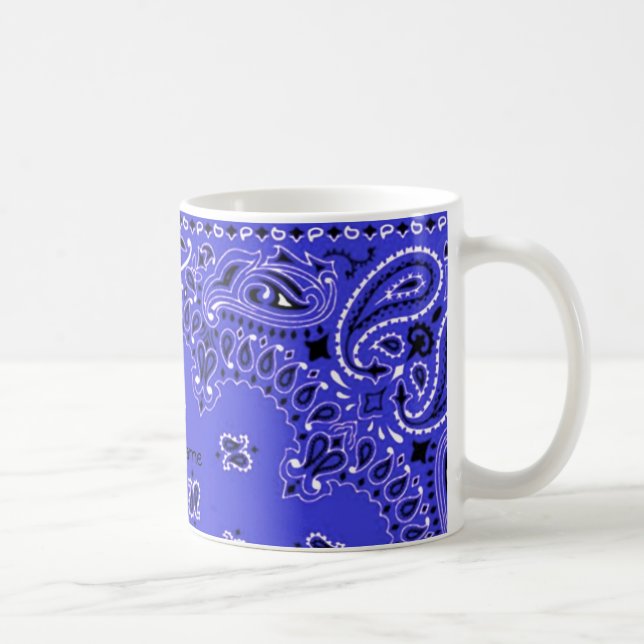 För Paisley för indigoblå blått Scarf YourName Kaffemugg (Höger)