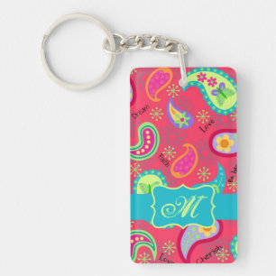 För Paisley för röd turkos modern Monogram mön