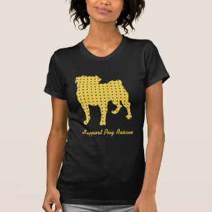 För Palsservice för mops N gult för räddingen för T-shirt