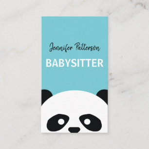 För Pandabarnomsorg för Babysitter gulligt sitta Visitkort