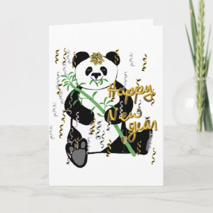 För Pandahälsning för nytt år kort