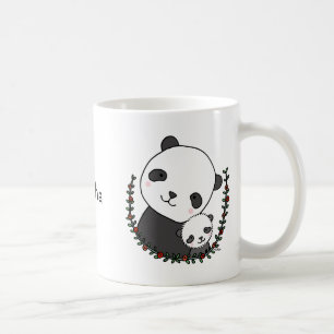 För Pandamamma för personlig mugg beställnings-