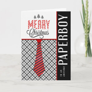 för Paperboy God Jul Manlig Slip Helgkort