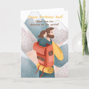 För Pappa Cute Adventurer-födelsedagskort Kort