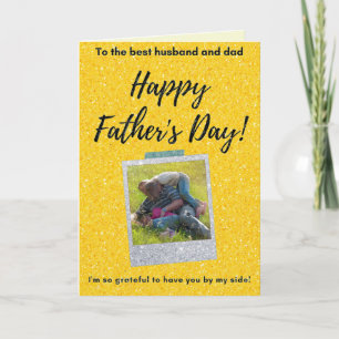 För pappa fars dag glitter fotokort kort