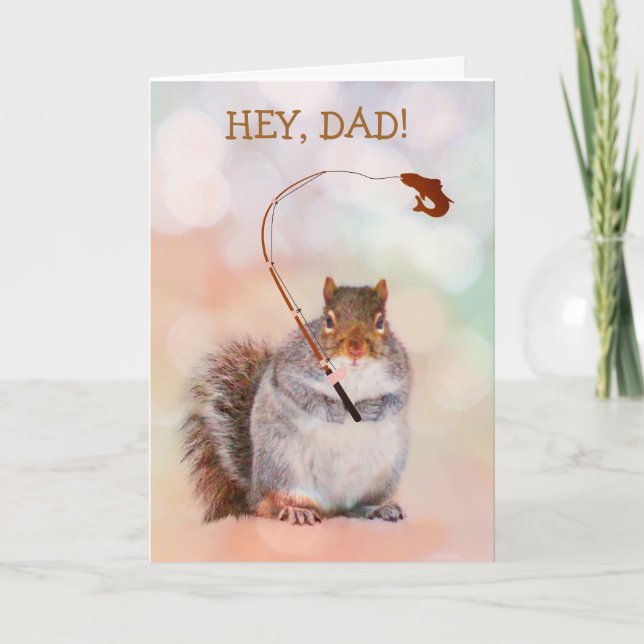 För Pappa Funny Squirrel-födelsedagskort Kort (Framsida)