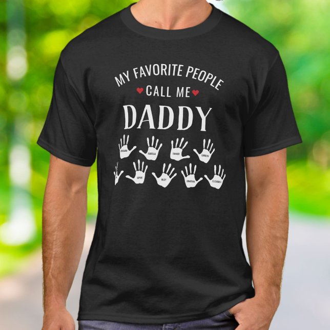 För pappa med barn Namn Personlig T Shirt (Skapare uppladdad)