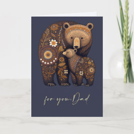 För Pappa på Fars dag Cute Bears Folk Art Kort