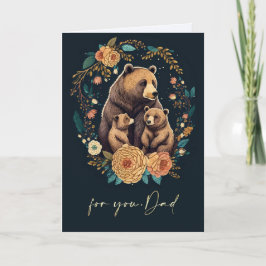 För Pappa på Fars dag Cute Bears Folk Art Kort