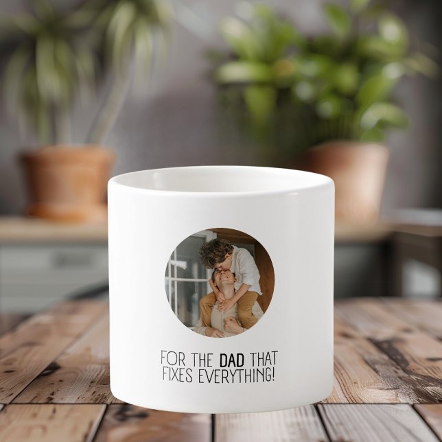 För Pappa som åtgärdar allt" Espressomugg (Skapare uppladdad)