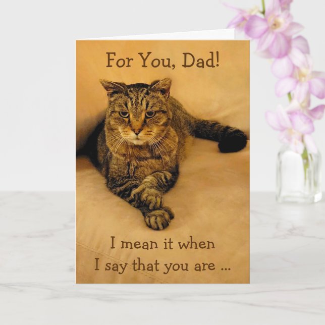 För Pappa Tiger Cat Birthday Kort (Orkide)