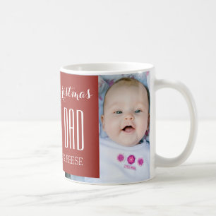 För pappajul för beställnings- foto röd bäst kaffemugg