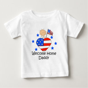 För pappastick figur för välkomnande hem- baby tee shirt