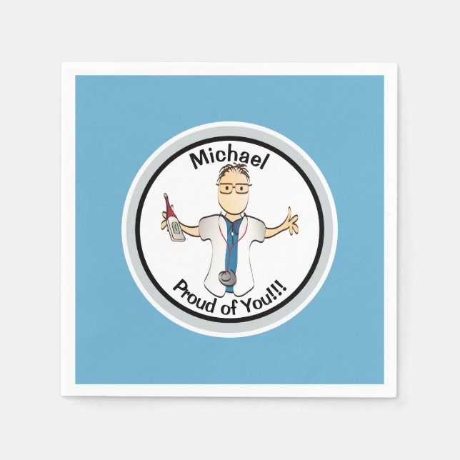 För Papper för honom Funny Doktor Nurse Studenten  Pappersservett (Framsidan)