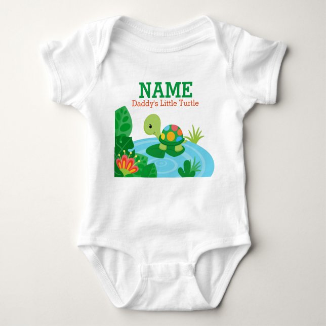 För pappor för sköldpaddababy lite Jersey Bodysuit T-shirt (Framsida)
