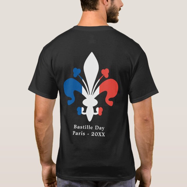 För Paris för Bastilledag för Juillet frankriken T Shirt (Baksida)