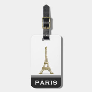 För Paris för Eiffel tornsvart moderna frankriken Bagagebricka