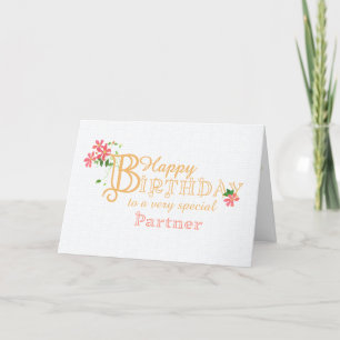För Partner Birthday med Clematis Flowers Card Helgkort
