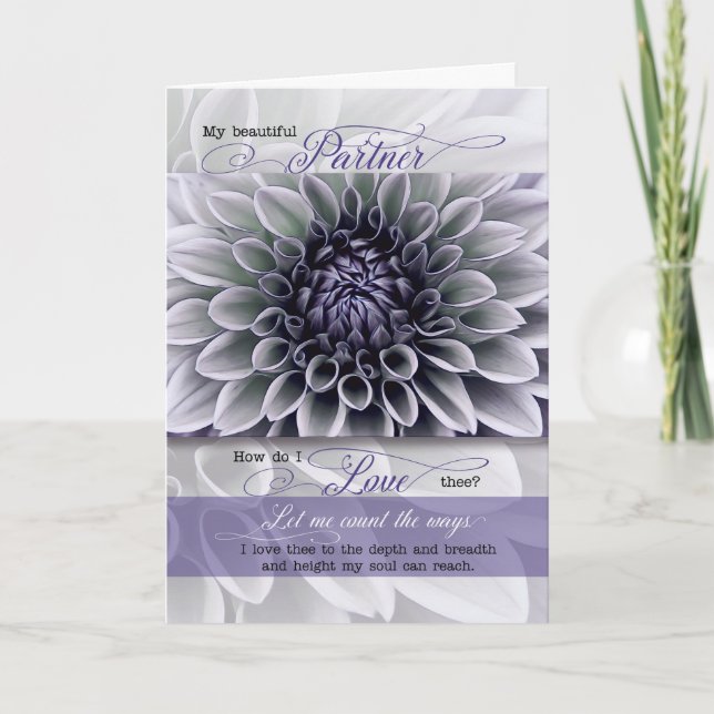 för Partner Romantic Birthday Soft Lavender Flower Kort (Framsida)