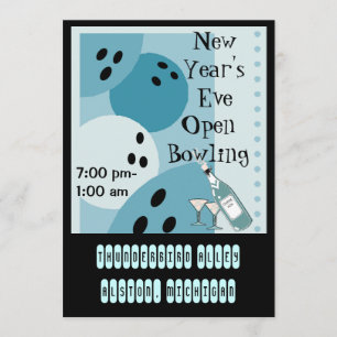 För partyinbjudningar för Retro bowling Themed Inbjudningar