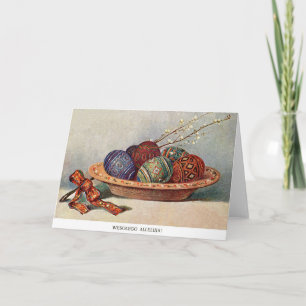 För påskhälsning för vintage polskt kort