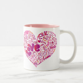 För passionvalentines för kärlek rosa mugg